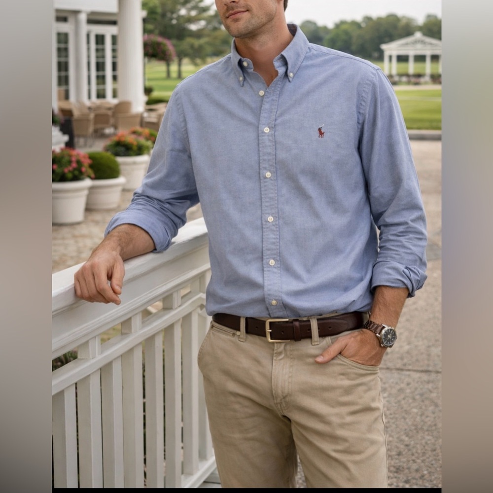 Ralph Lauren Classic Fit Blue Oxford Shirt XXL Pony Logo